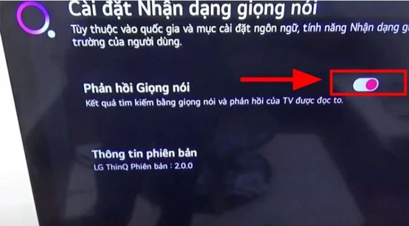 Tắt phản hồi giọng nói