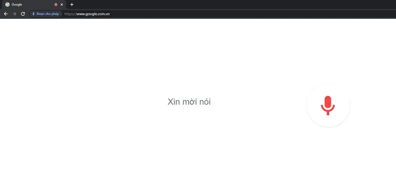 Giao diện tìm kiếm bằng giọng nói trình duyệt Chrome