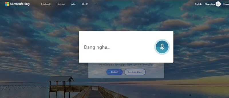 Cách tìm kiếm bằng giọng nói trên Bing