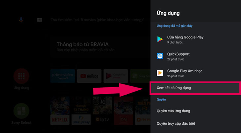 Tivi Sony bị đơ màn hình do tivi cài đặt quá nhiều ứng dụng