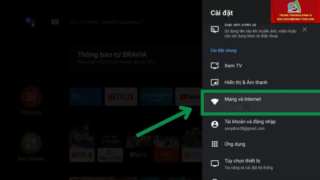 kiểm tra kết nối mạng khi tv sony không kết nối được wifi
