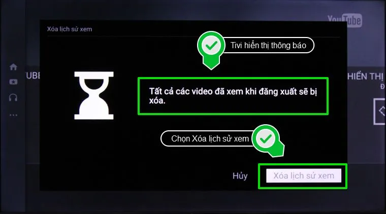 Cách xóa lịch sử Youtube với các Video đã xem: