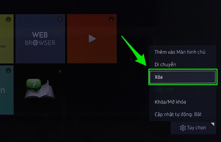 Cách xoá ứng dụng trên Smart tivi Samsung