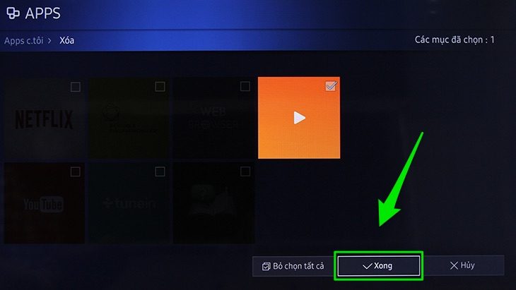 Cách xoá ứng dụng trên Smart tivi Samsung