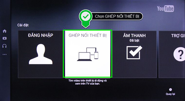 Chọn tính năng Ghép nối thiết bị