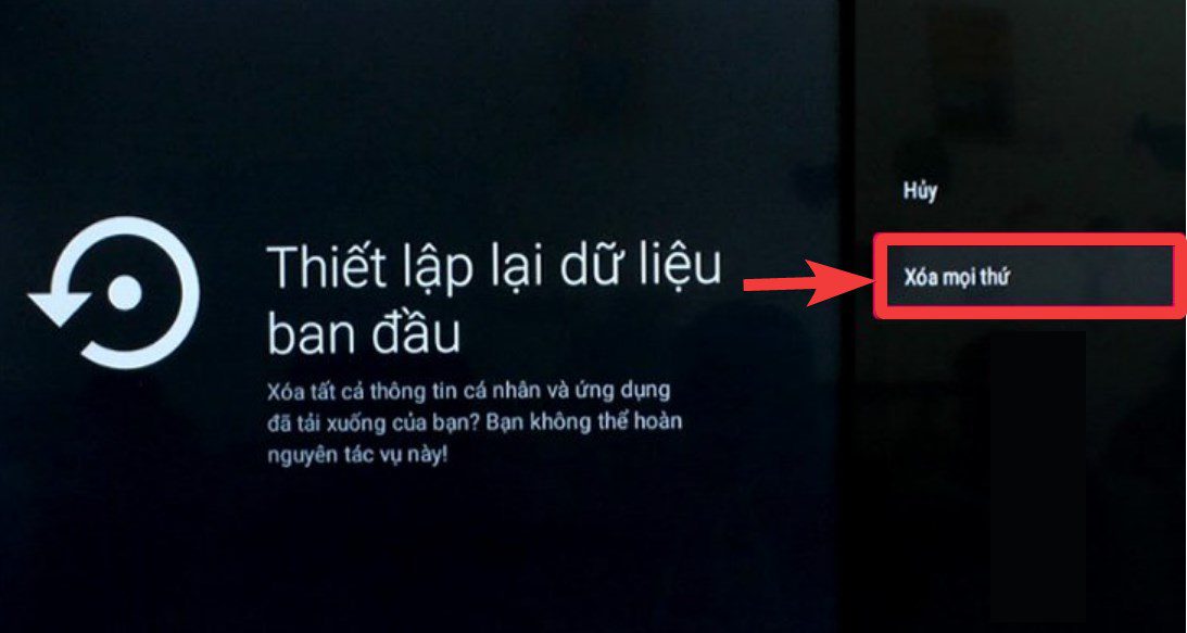 Khôi phục cài đặt gốc tivi TCL