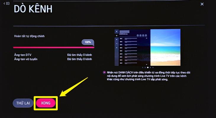 Chọn chữ "XONG"/"DONE".