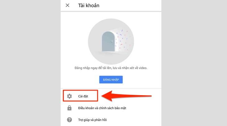 Bạn chọn đến phần "Cài đặt".