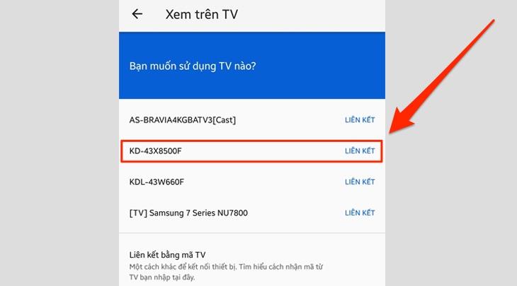 Cách 1: Nếu điện thoại và tivi kết nối chung một mạng WiFi