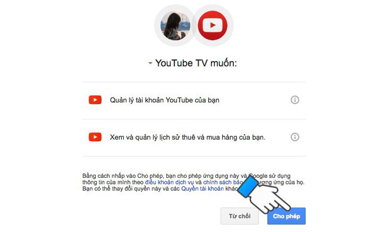 Cách cài đặt youtube trên tivi tài khoản được hoàn tất