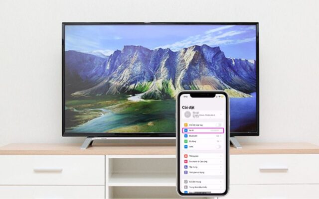 Các bước đơn giản kết nối điện thoại Iphone với tivi Toshiba