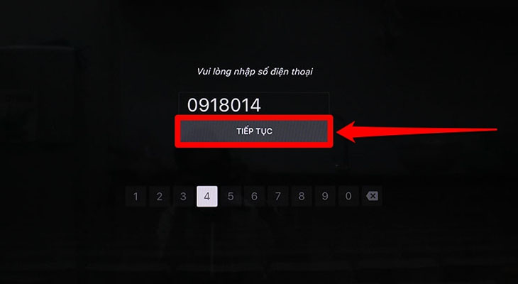 Sau đó chọn "Tiếp tục" sẽ có tin nhắn xác nhận gửi về số điện thoại.