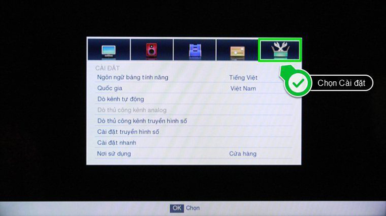 Cách sử dụng điều khiển tivi Toshiba - nút menu