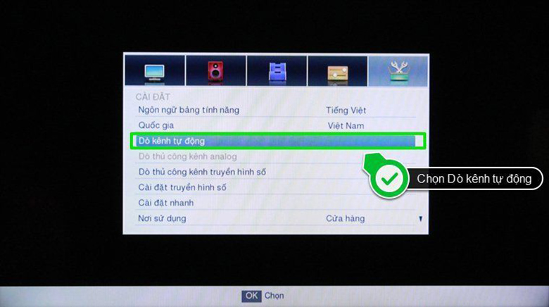 Cách sử dụng điều khiển tivi Toshiba- dò kênh tự động