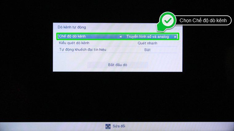 Cách sử dụng điều khiển tivi Toshiba - chế độ dò kênh
