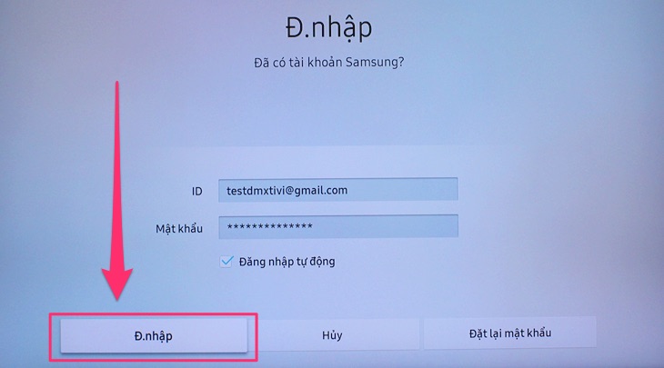 Bạn nhập tên tài khoản và mật khẩu