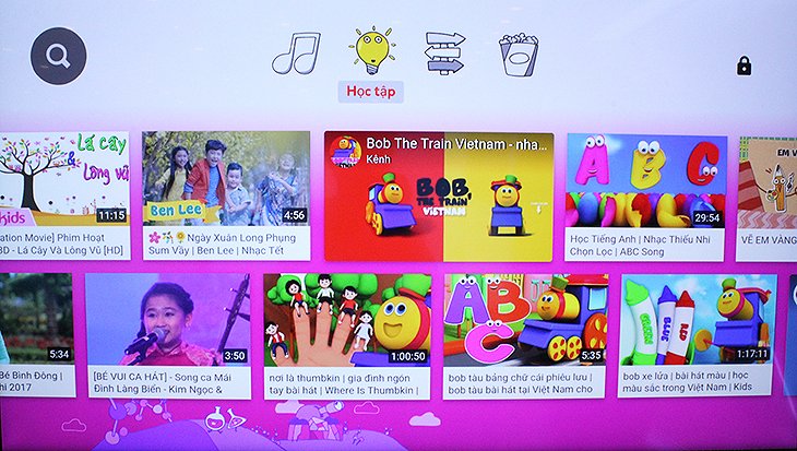 Học tập: Các video liên quan đến giáo dục như học tiếng Anh, học màu sắc,...