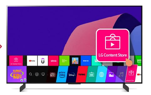 Sử dụng các phím điều hướng để truy cập ứng dụng LG Content Store