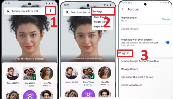 Đăng nhập vào Google Duo