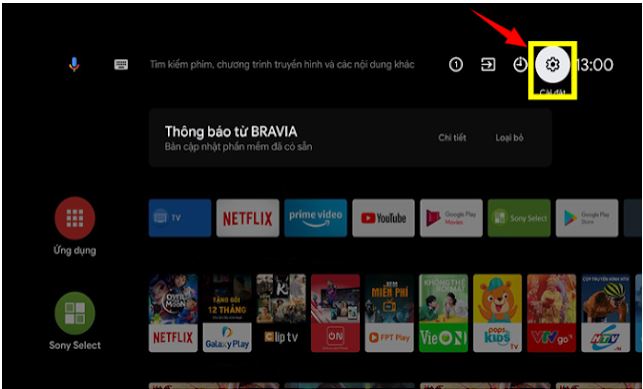 Chọn Thiết lập