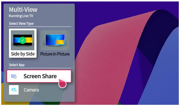Chọn phương thức xem và chọn ứng dụng hỗ trợ Multiview hoặc kết hợp trên màn hình hiện tại