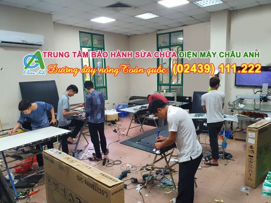 Hình ảnh thực tế Phòng kỹ thuật sửa tivi của Điện Máy Châu Anh 