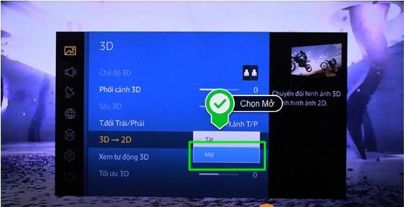 Cách xem 3D trên tivi Samsung: