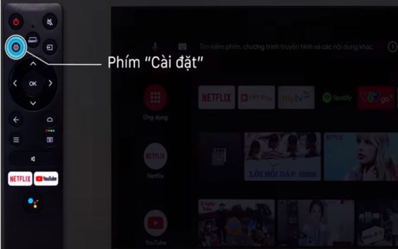Phím cài đặt trên remote tivi Casper