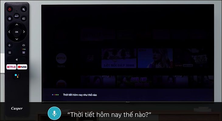 bắt đầu đọc lệnh điều khiển bằng giọng nói cho tivi casper
