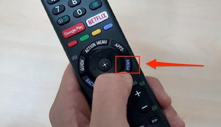 Với Sony Android TV có nút HOME trên remote