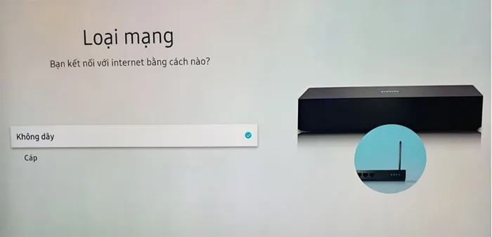 Bật AirPlay và chọn loại mạng là Không dây