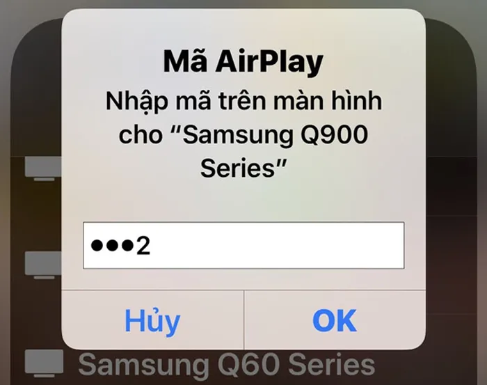 Nhập mã TV nếu được yêu cầu