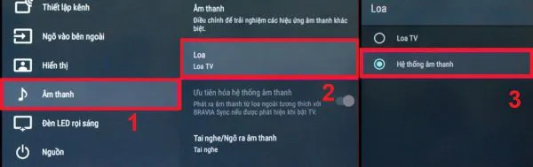 Kết nối loa với Tivi Casper qua cổng Optical