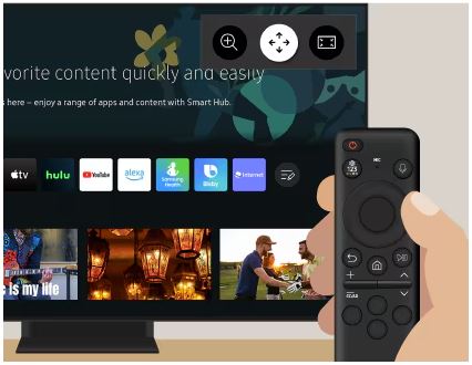 Hướng dẫn cách phóng to màn hình tivi Samsung: