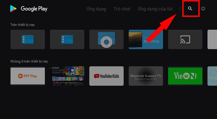 Mở tính năng tìm kiếm trên Google Play 