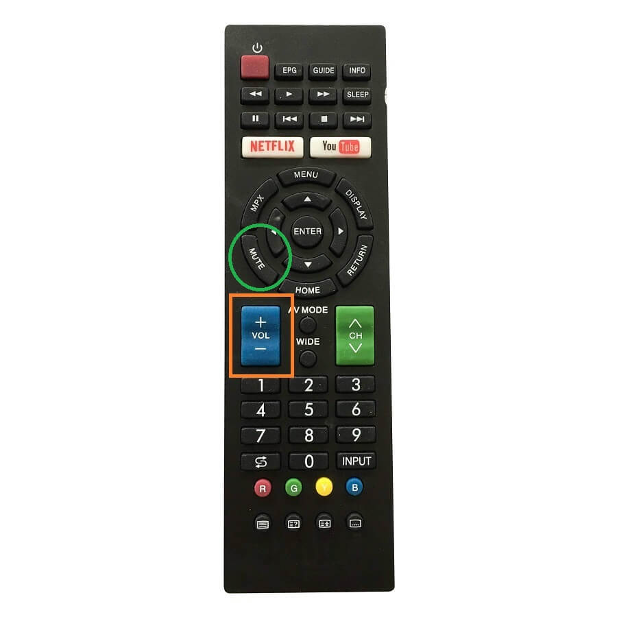 tivi không có tiếng do ấn nhầm nút MUTE