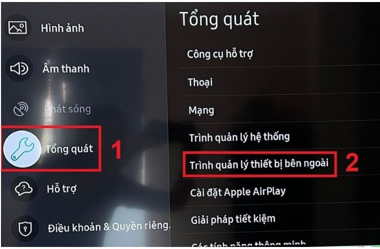 chọn Trình quản lý thiết bị bên ngoài.