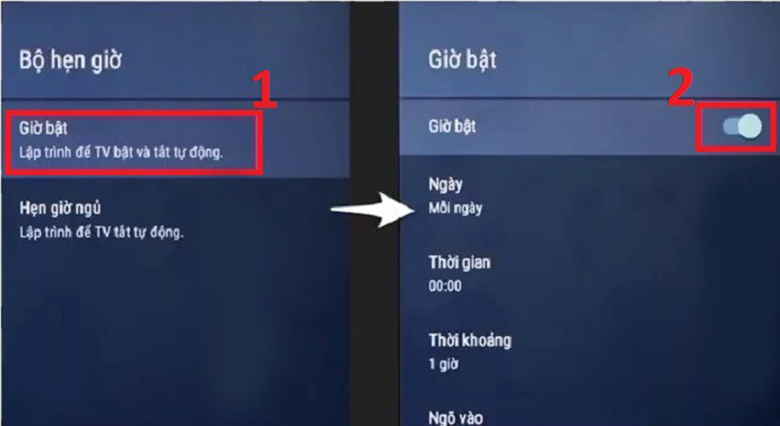 Kiểm tra cài đặt tivi có đang bật chế độ tự động tắt không