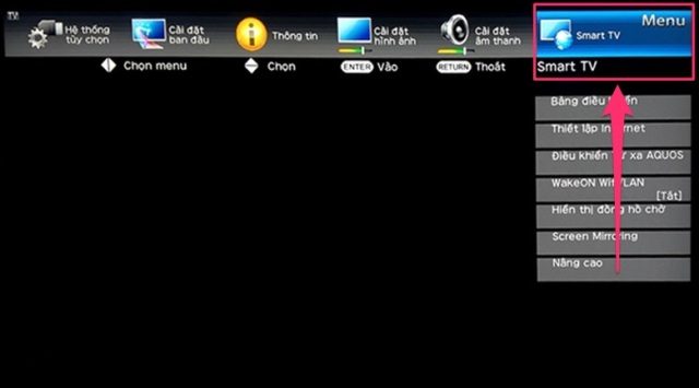 Chọn mục Smart TV
