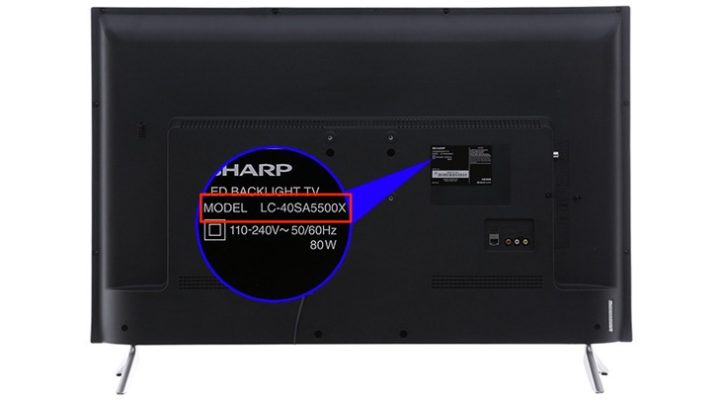 Cách xem tên Tivi Sharp