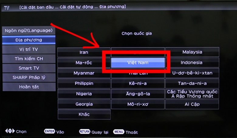 Cài đặt địa phương