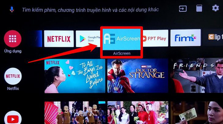 Mở ứng dụng "AirScreen"