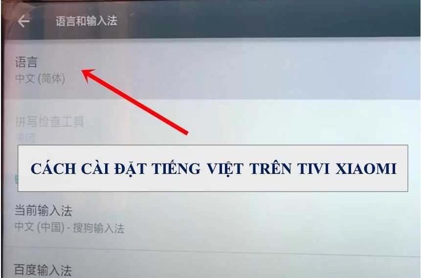 Bật tivi lên đổi ngôn ngữ tivi sang tiếng anh