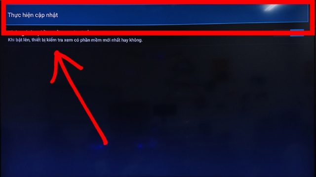 Chọn mục “Thực hiện cập nhật”.