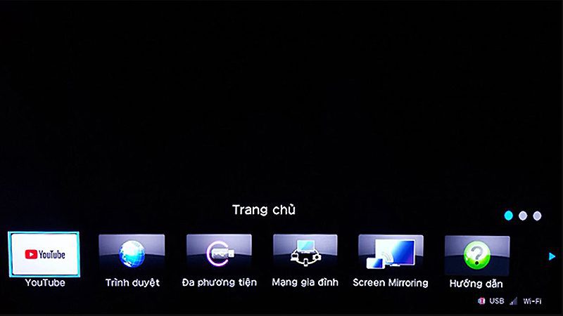 Mở giao diện trang chủ trên tivi Sharp