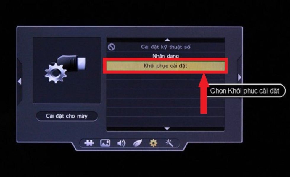 khôi phục cài đặt nguyên bản