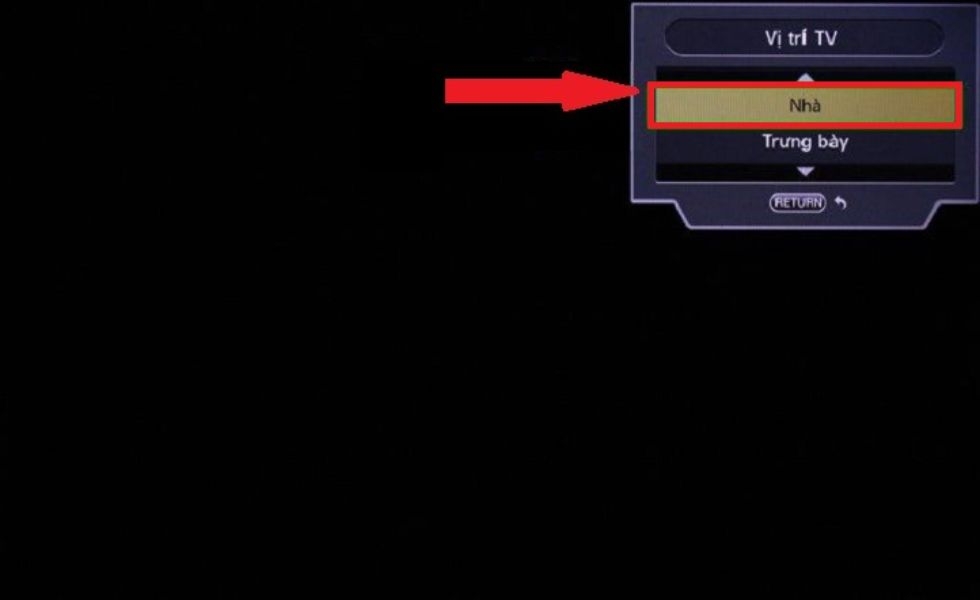 chọn vị trí sử dụng tivi