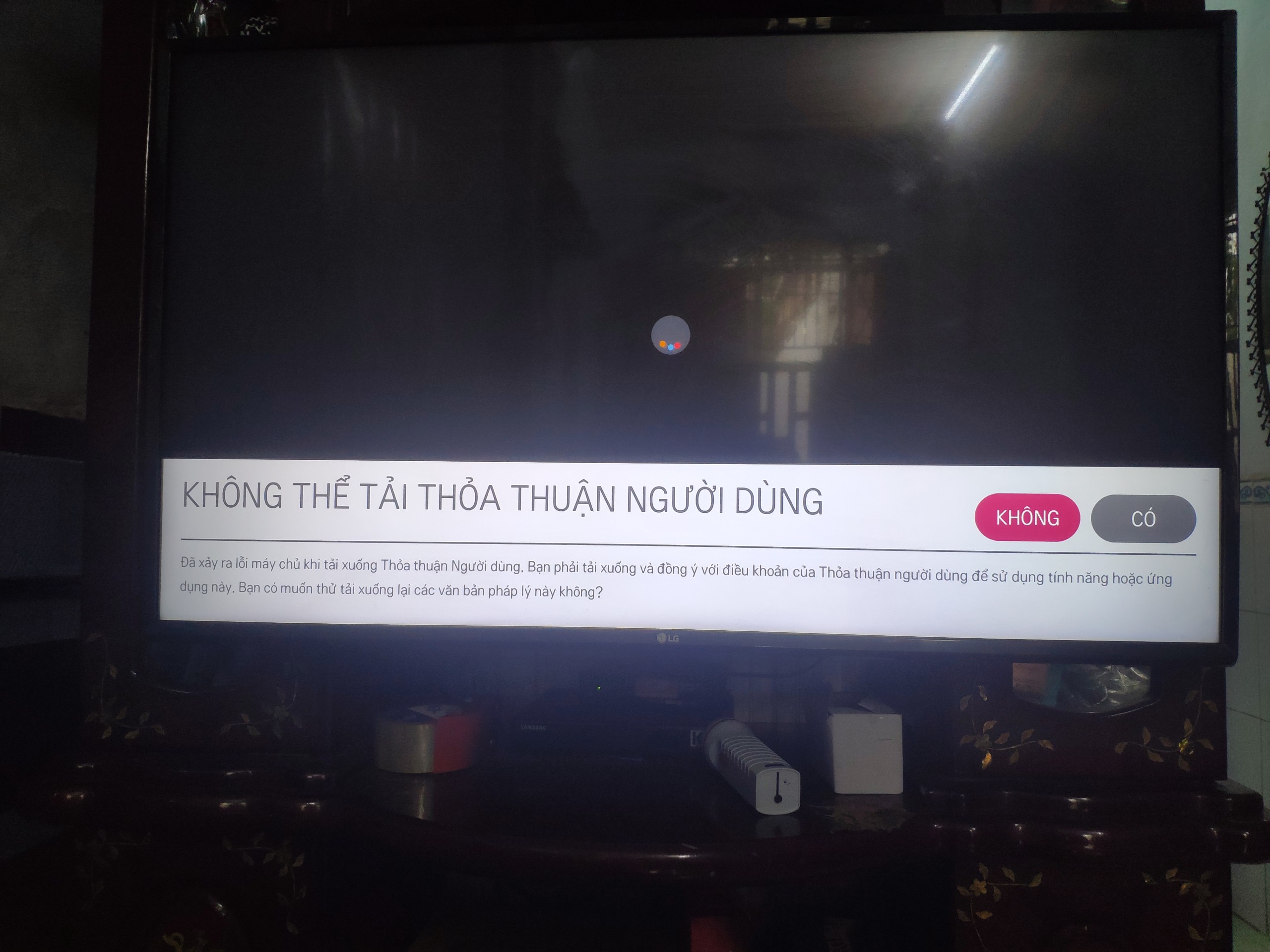 Không thể tải thỏa thuận người dùng