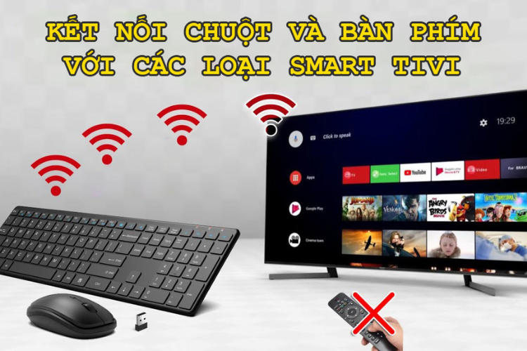Kết nối chuột và bàn phím để điều khiển tivi