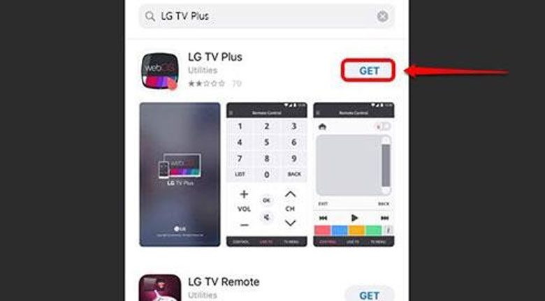 Kết nối cho tivi LG không có Airplay bằng LG TV Plus: Bước 1